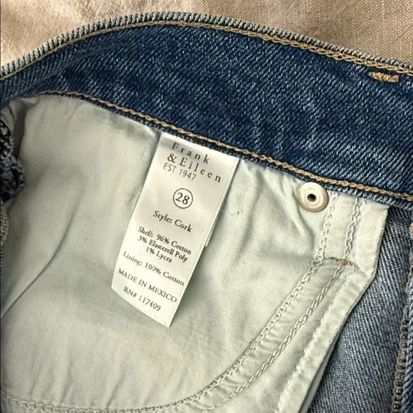 FRANK & EILEEN Cork Everyday Straight Leg Denim. Size 28 Run small - Picture 11 of 12